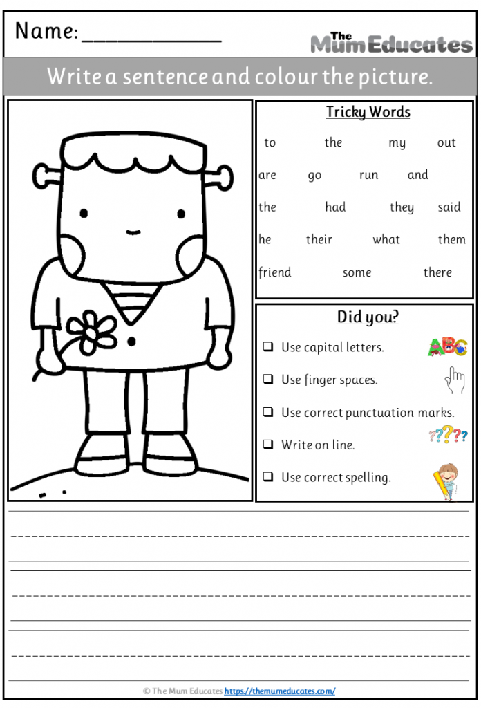 FREE Simple Sentence Writing Picture Prompts for kids The Mum Educates