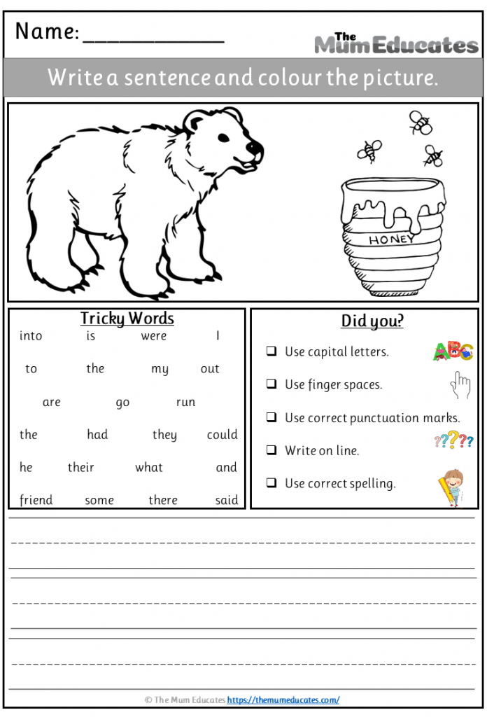 FREE Simple Sentence Writing Picture Prompts for kids The Mum Educates