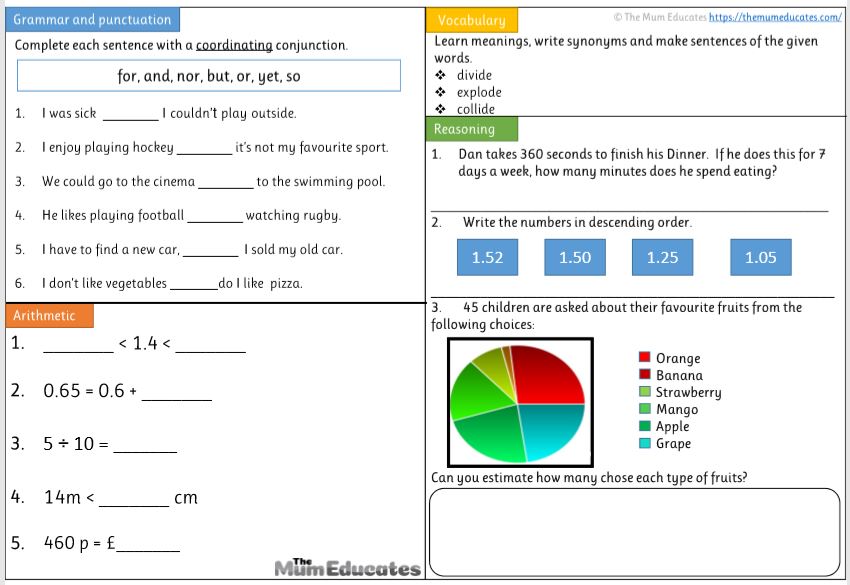 Free Year 4 Worksheets The Mum Educates