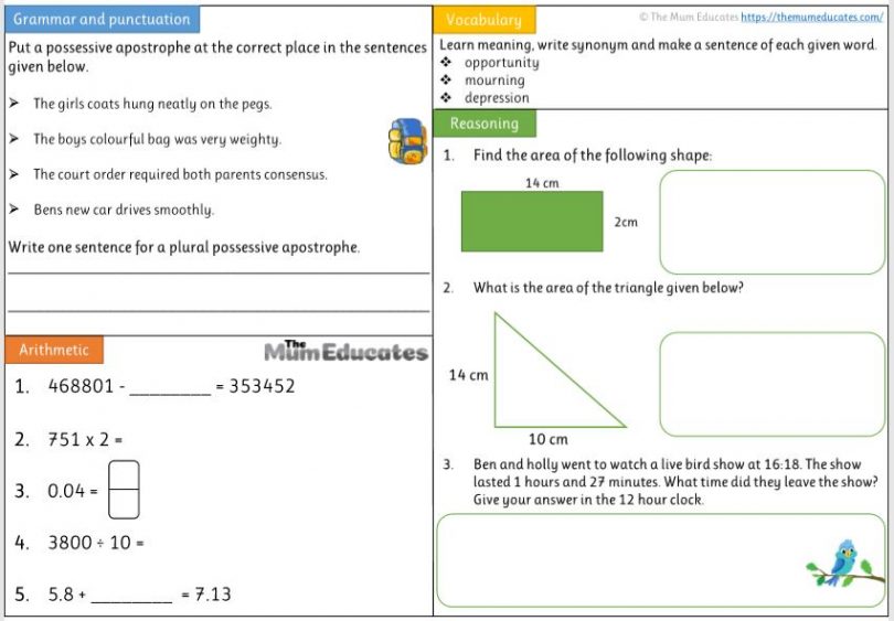 Free Year 5 worksheets - The Mum Educates