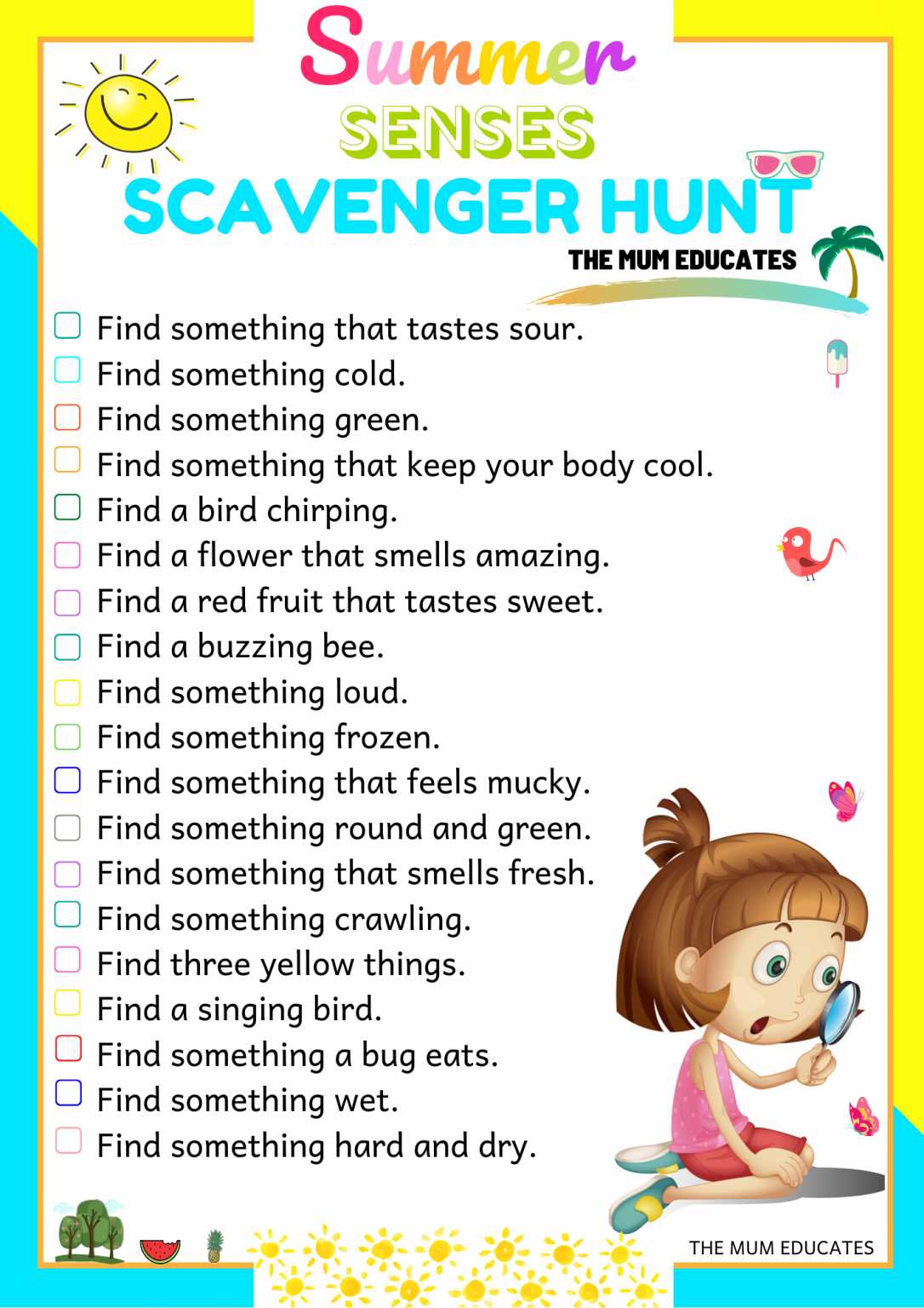 10 Free Summer Scavenger Hunts For Kids The Mum Educates