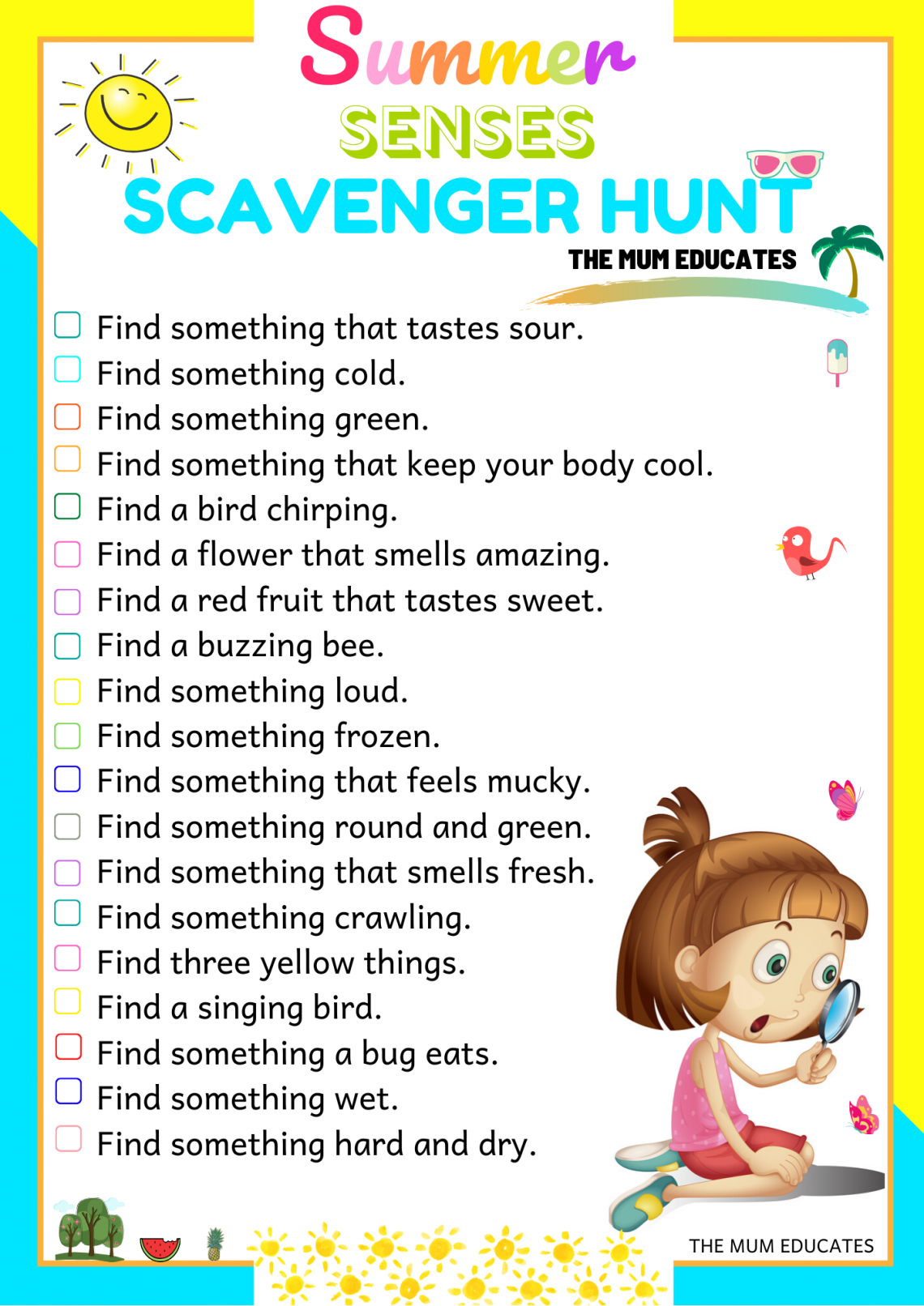 10 Free summer scavenger hunts for kids - The Mum Educates