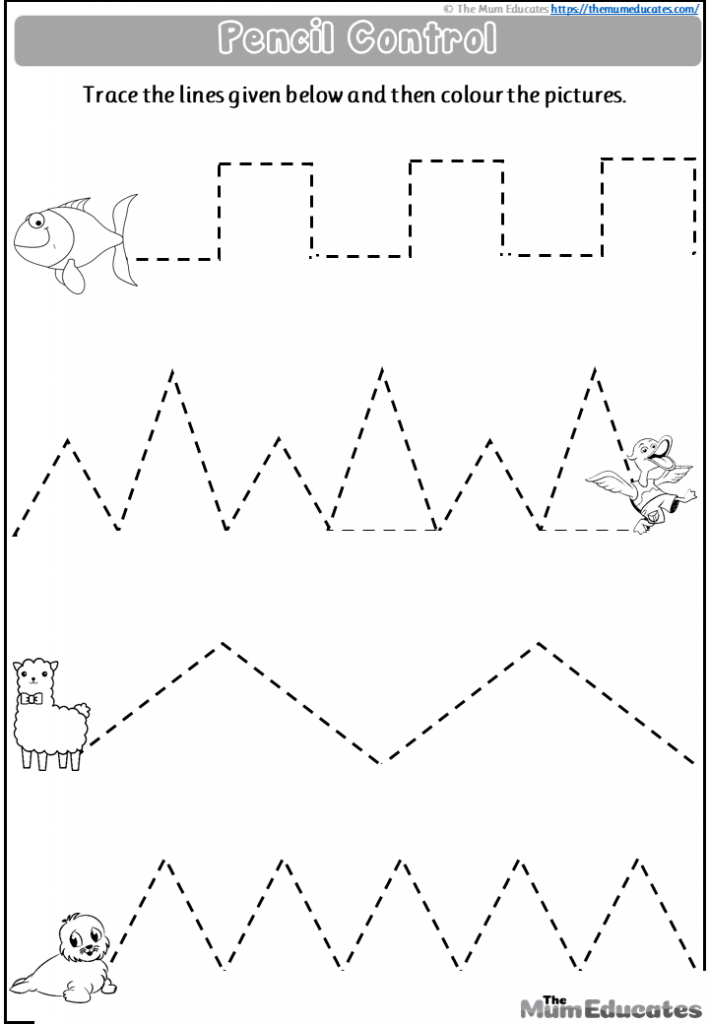 Pencil Control Worksheets Numbers