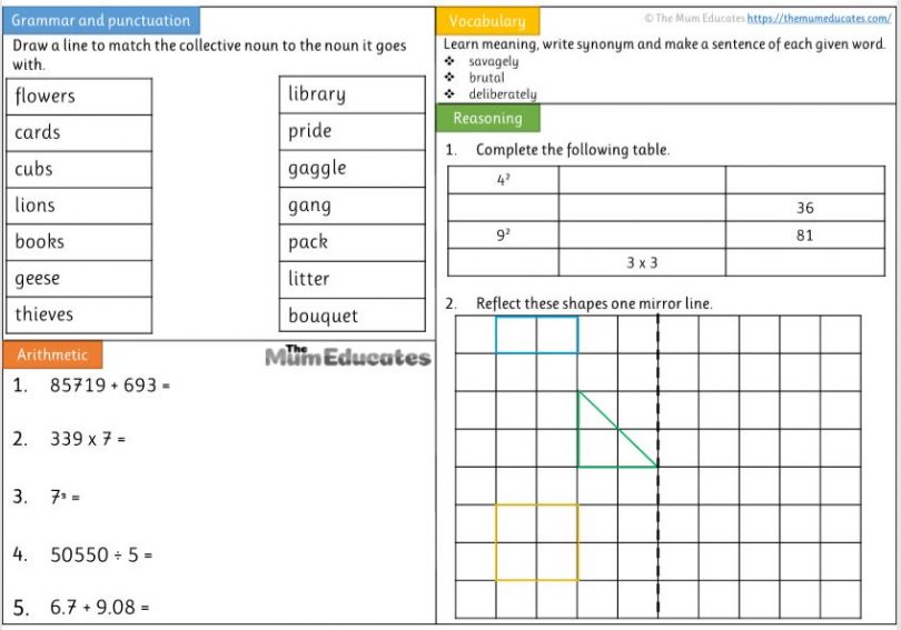 Free Year 5 worksheets - The Mum Educates