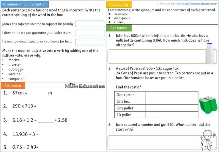 Free Year 5 worksheets - The Mum Educates