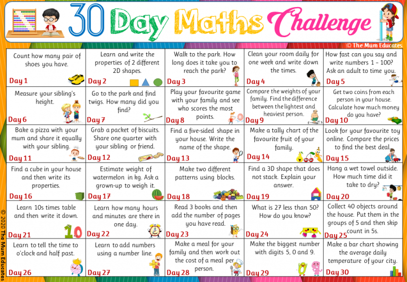 30 day math challenge
