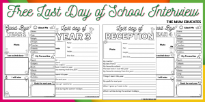 Free Printable Last Day of School Interview - The Mum Educates
