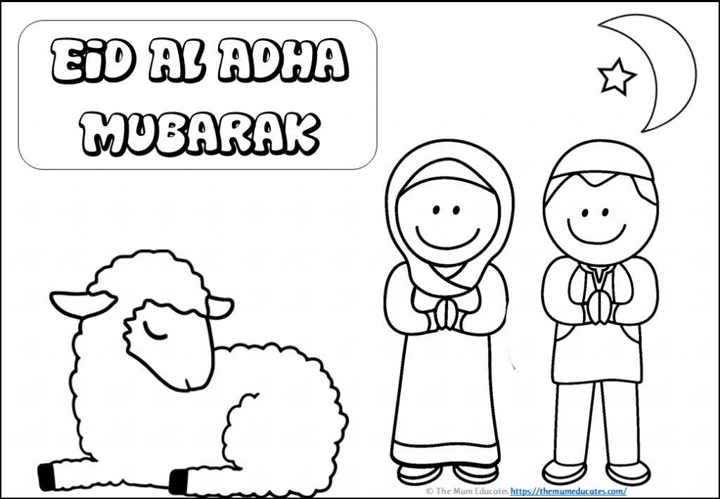 Eid Mubarak Eid Al Adha Coloring Pages / Eid Ul Adha Coloring Pages