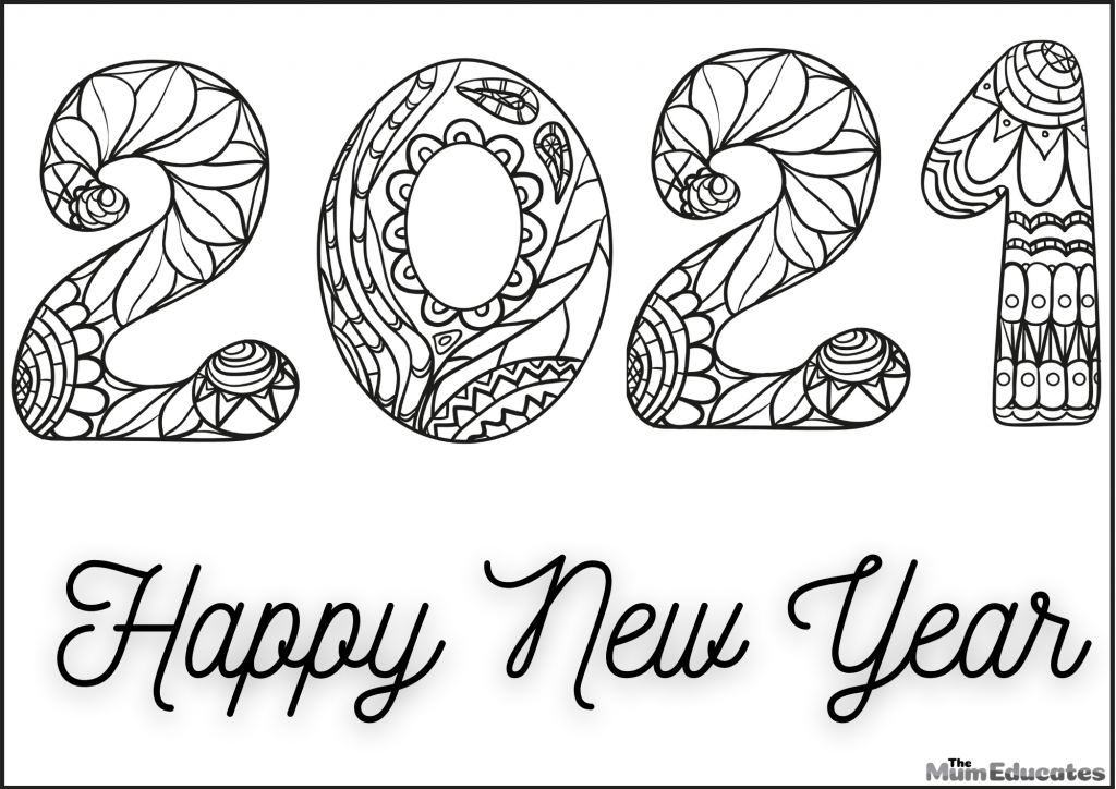 New Year Colouring Page 2021