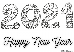 FREE - New Year Colouring Page 2021 - Mindfulness - The Mum Educates