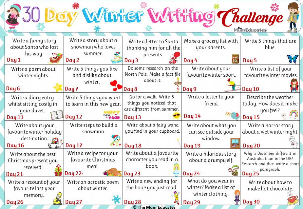 30 Day Winter Writing Challenge