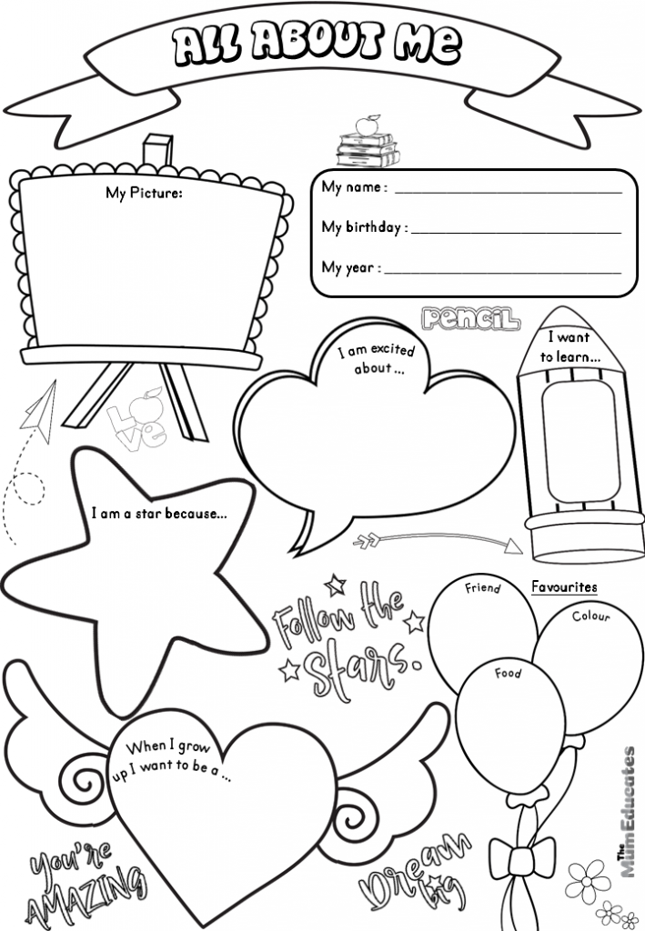 All About Me Worksheet Printable 082   All About Me 1 709x1024 