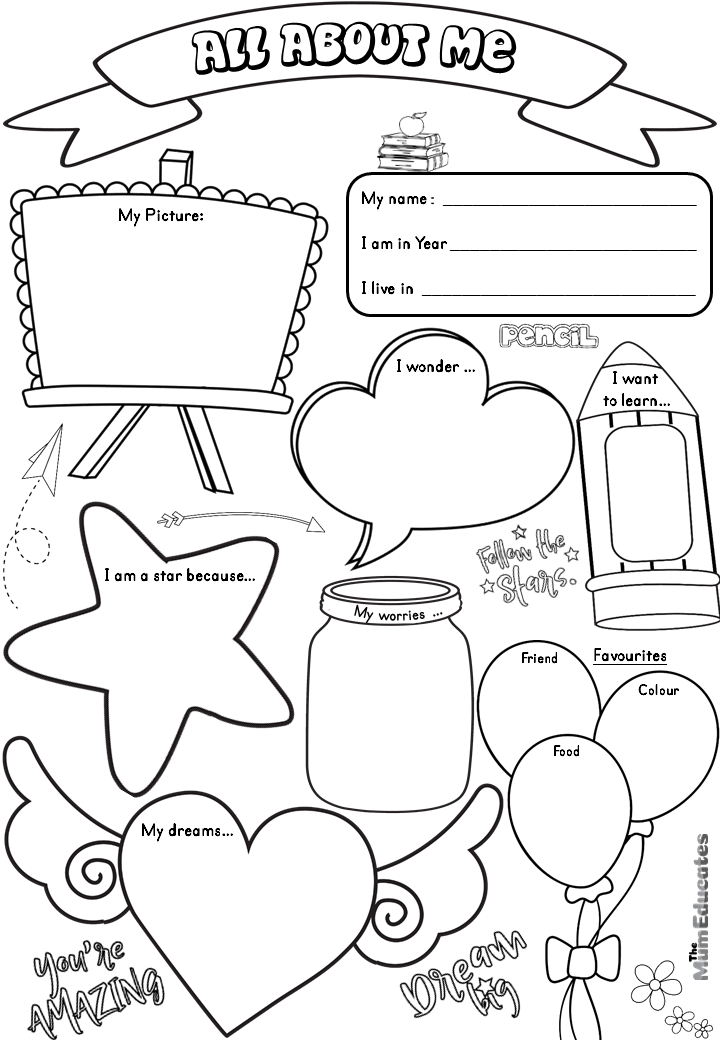 All About Me Worksheet | Free Printable - The Mum Educates