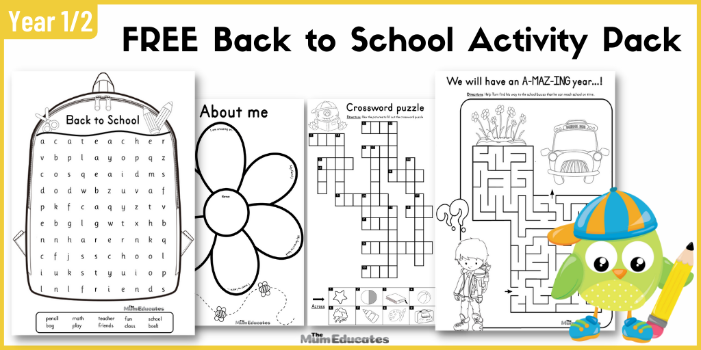 FREE Printable Back to School Pre-K Worksheets