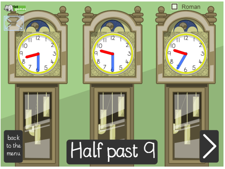 telling time game