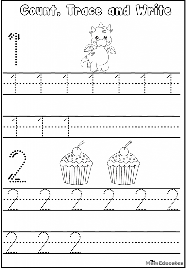 Free Numbers Tracing Worksheets | 1-10 - The Mum Educates
