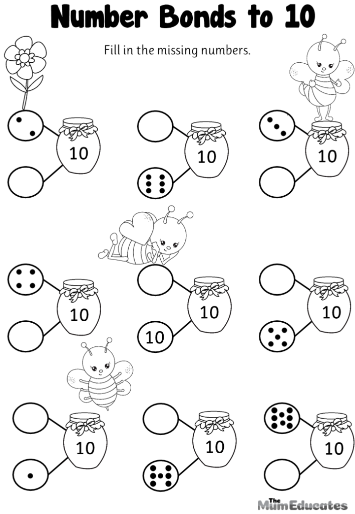 Number Bonds To 10 Missing Numbers Worksheet