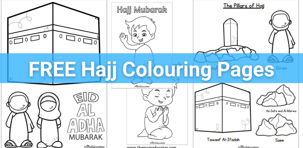 Free Hajj Colouring Page