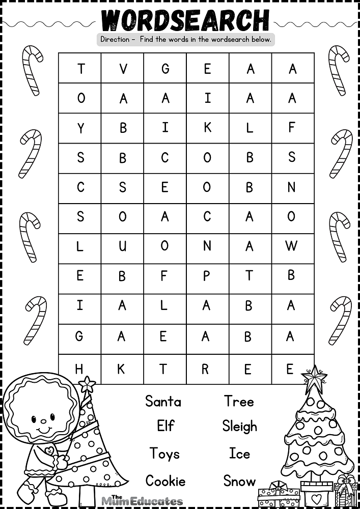 Year 2 Word Search Christmas