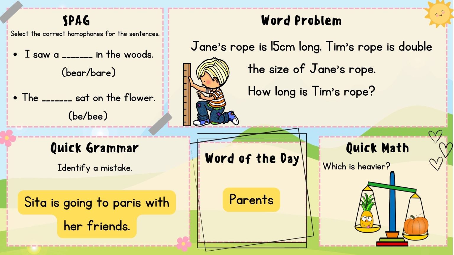 Year 2 early morning work free the mum educates