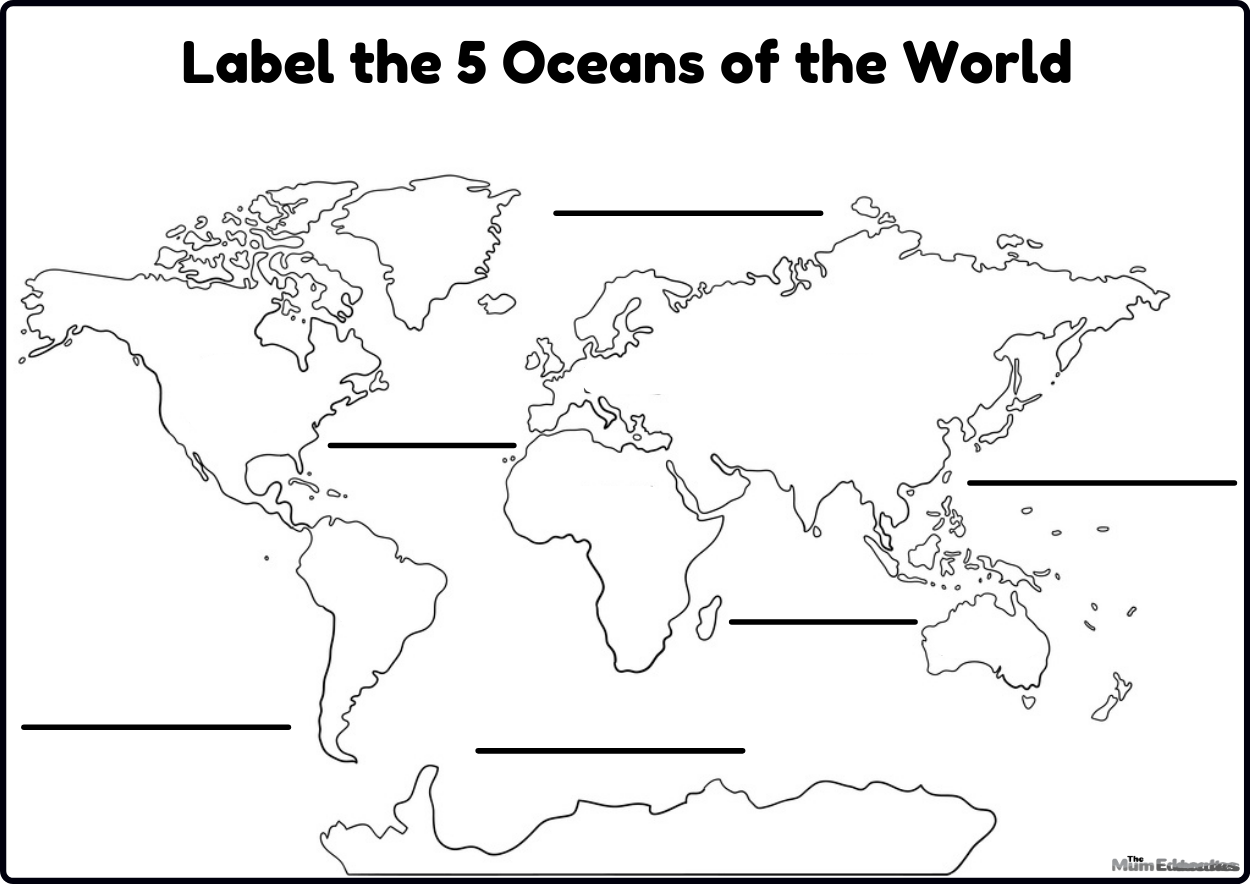 World Map Blank Printable - The Mum Educates