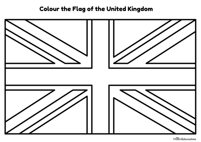 Free Union Flag UK Colouring Page - The Mum Educates