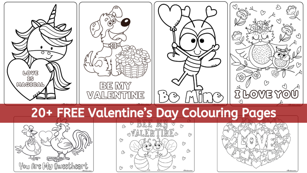 Valentine's Day Colouring Pages - FREE - The Mum Educates