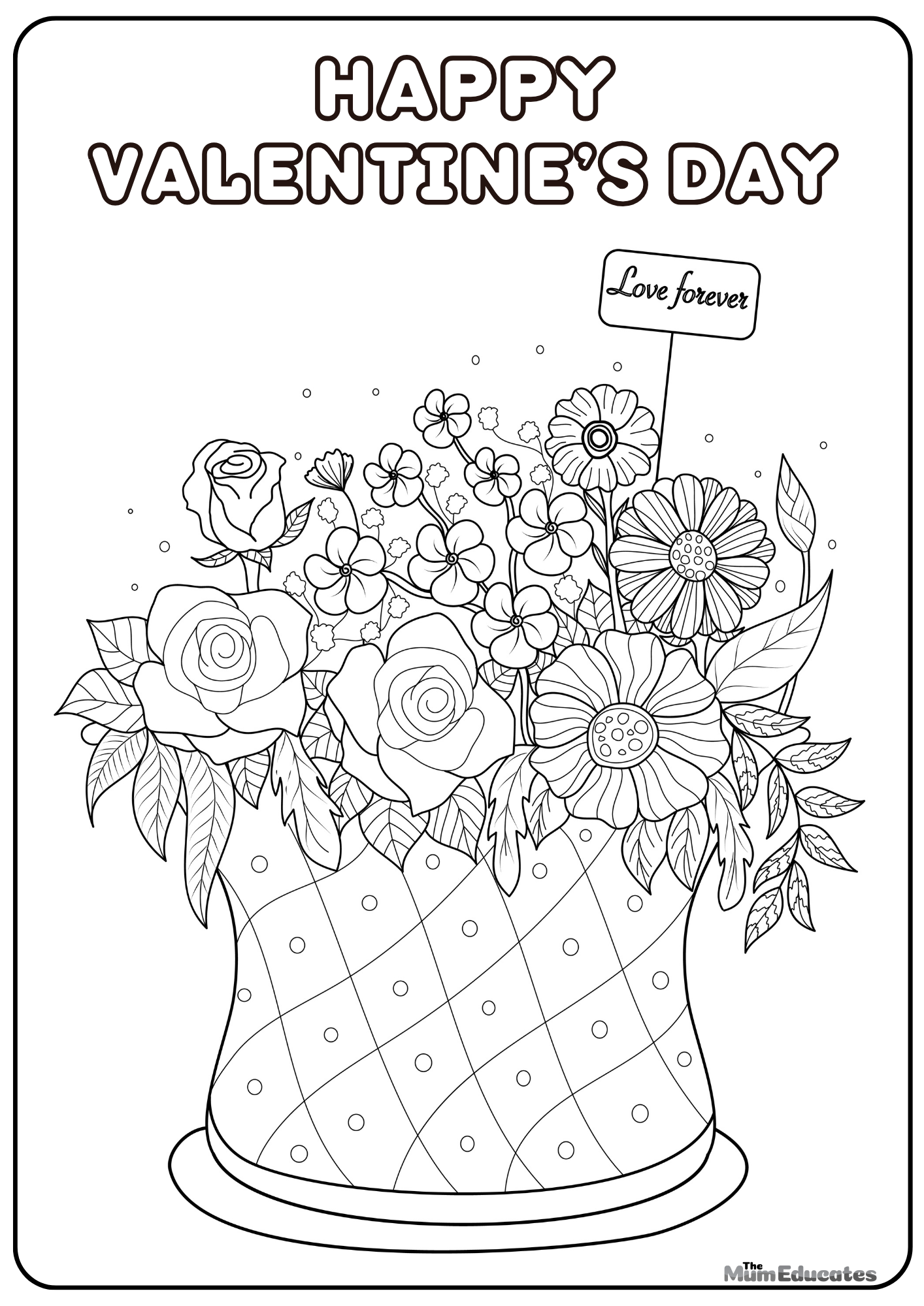 Valentine's Day Colouring Pages - FREE - The Mum Educates