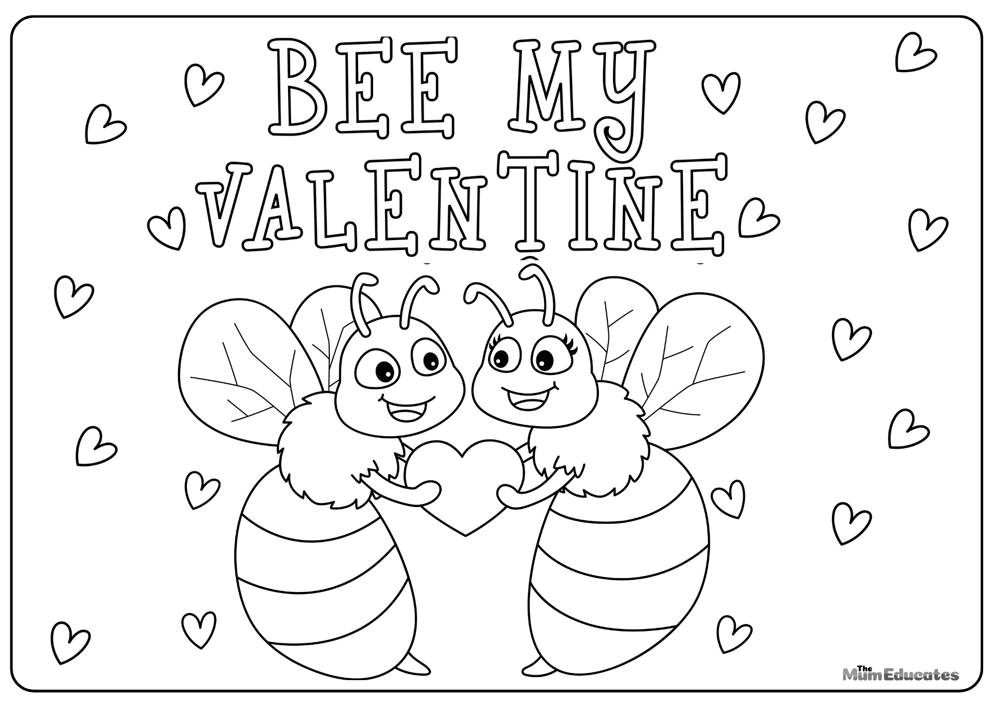 Valentine's Day Colouring Pages - FREE - The Mum Educates