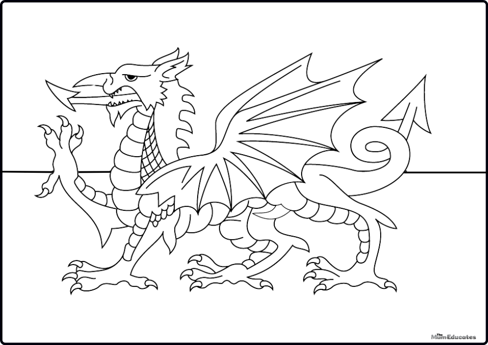 Welsh Flag Colouring | Flag of Wales