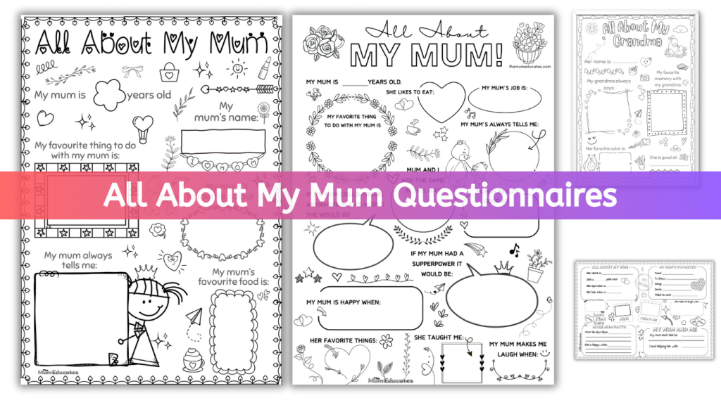 All about my mum worksheet title