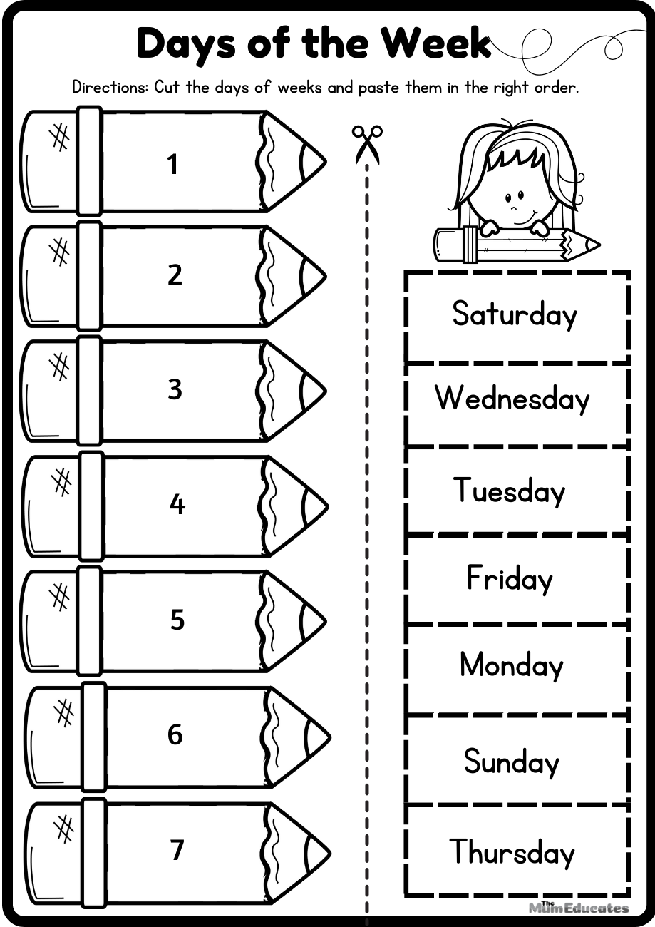 Printable Days of the Week - Free - The Mum Educates