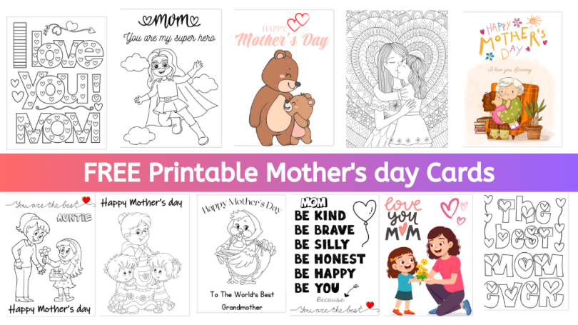 Mother's day card to print title
