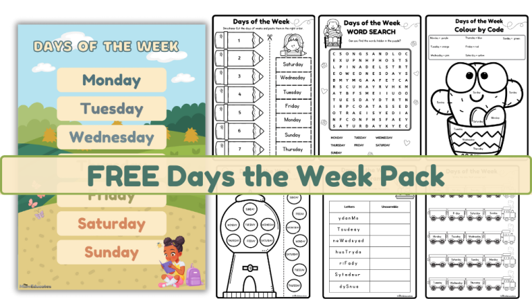 Printable Days of the Week - Free - The Mum Educates