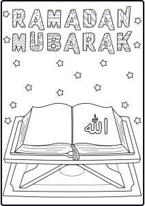 Ramadan Mubarak Colouring Page