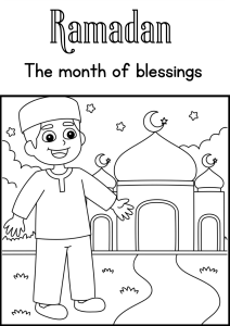 Ramadan colouring page for kids
