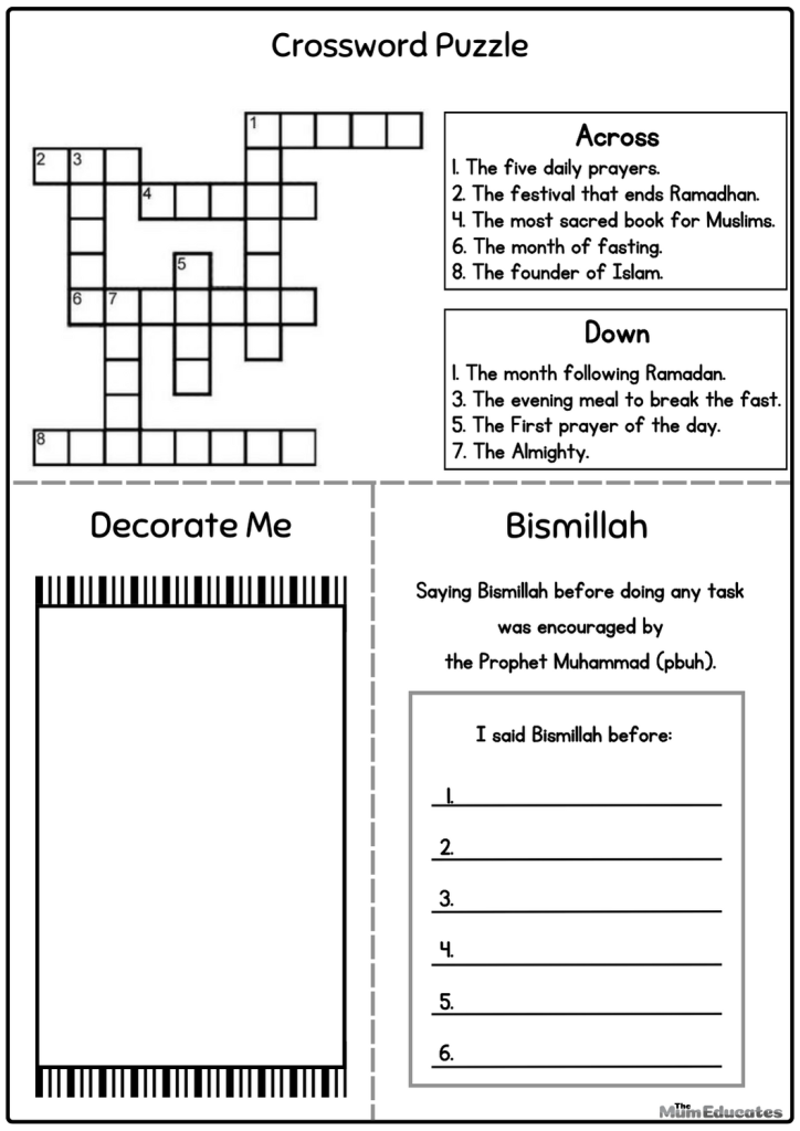 Ramadan journal | Ramadan crossword