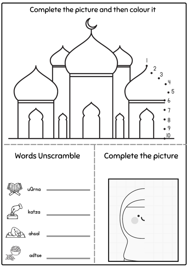 Ramadan Unscramble words | Ramadan Activities for kids