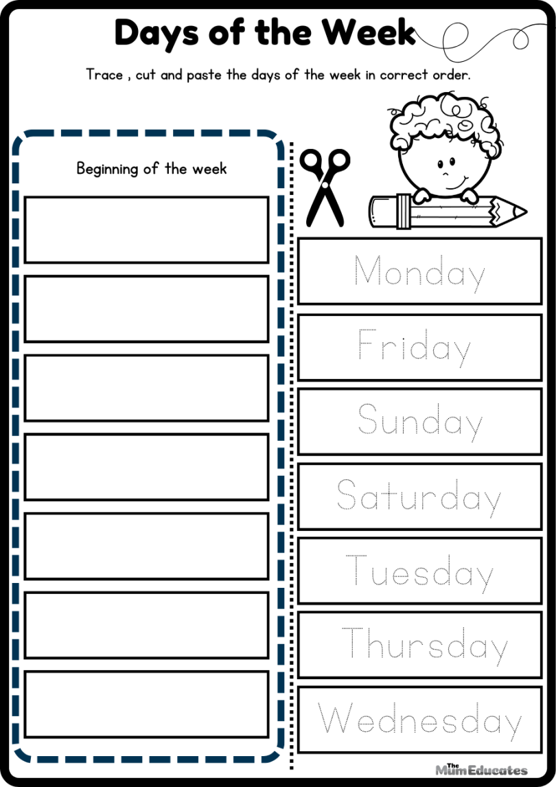 Printable Days of the Week - Free - The Mum Educates