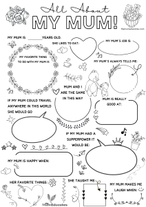 Free All About My Mum Worksheets - The Mum Educates