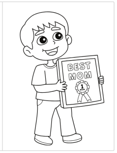 Cute boy mother's day card | Happy mom day