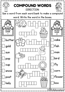 Free Compound Words List and Worksheets - The Mum Educates