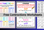 Contractions in Grammar Worksheets