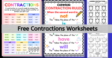 Contractions in Grammar Worksheets