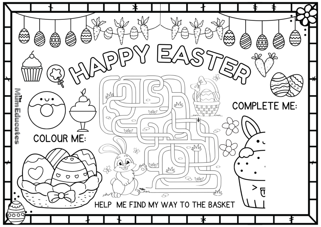 Easter Activities for kids | Easter Coloring Page