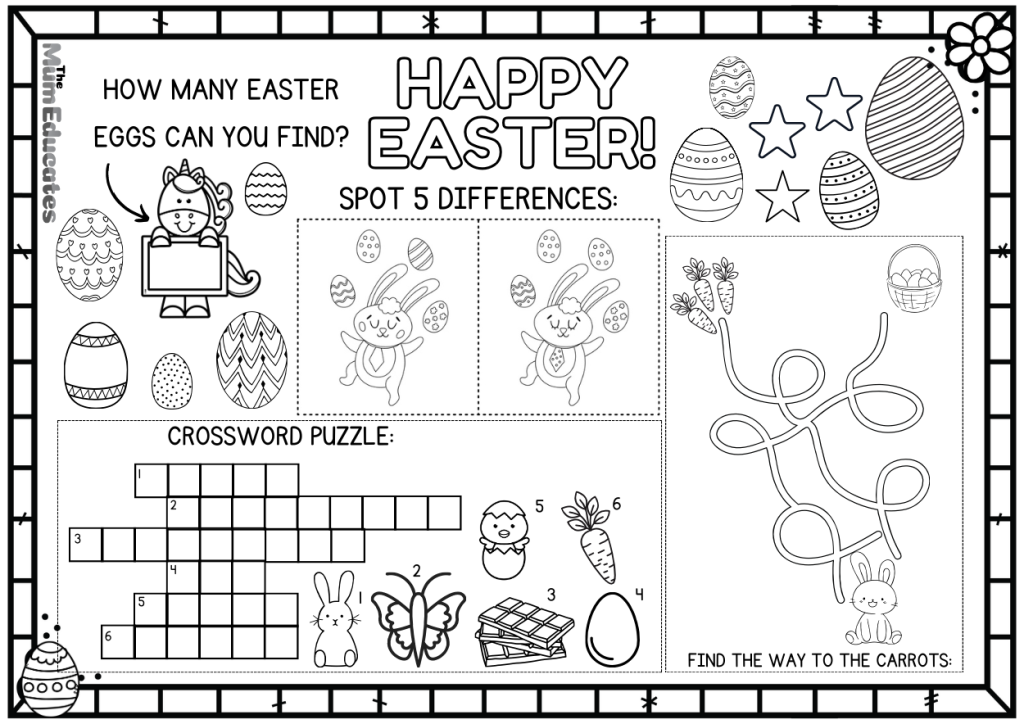 Easter Coloring Page | Easter Activities Placemat