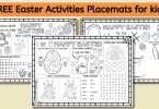 Easter Activities Placemat