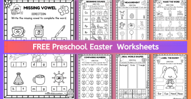 Free Preschool Easter Worksheets for Kids