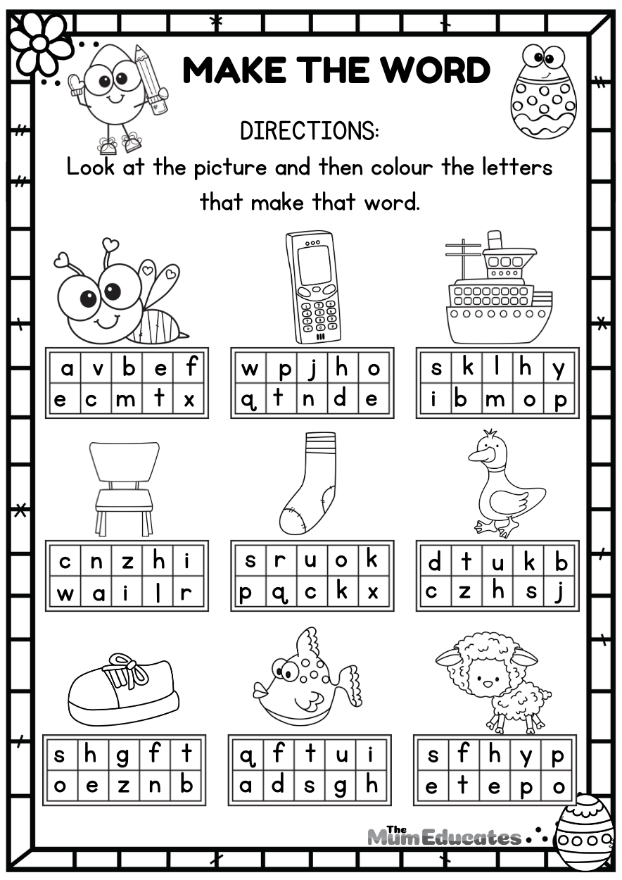 Free Preschool Easter Worksheets for Kids - The Mum Educates