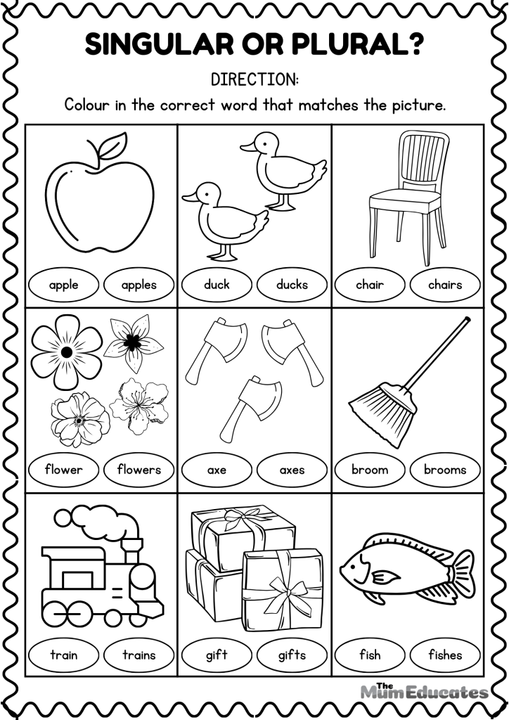 Plural Nouns Worksheets